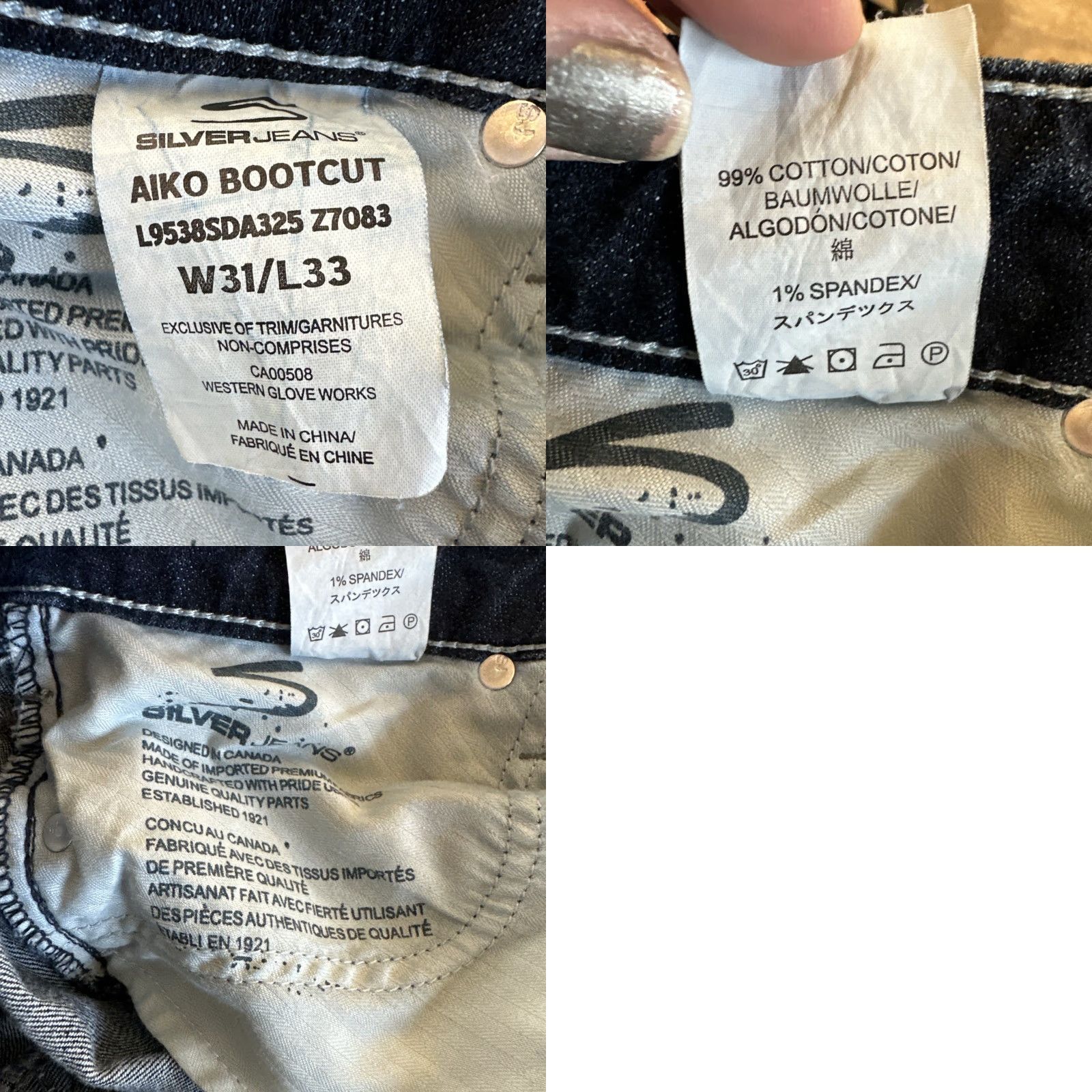 Silver Jeans Co. Silver Jeans Aiko Bootcut Jeans Women's Size 31x33 Stretch Dark Low Rise Thick Size 24" / US 00 / IT 34 - 9 Thumbnail