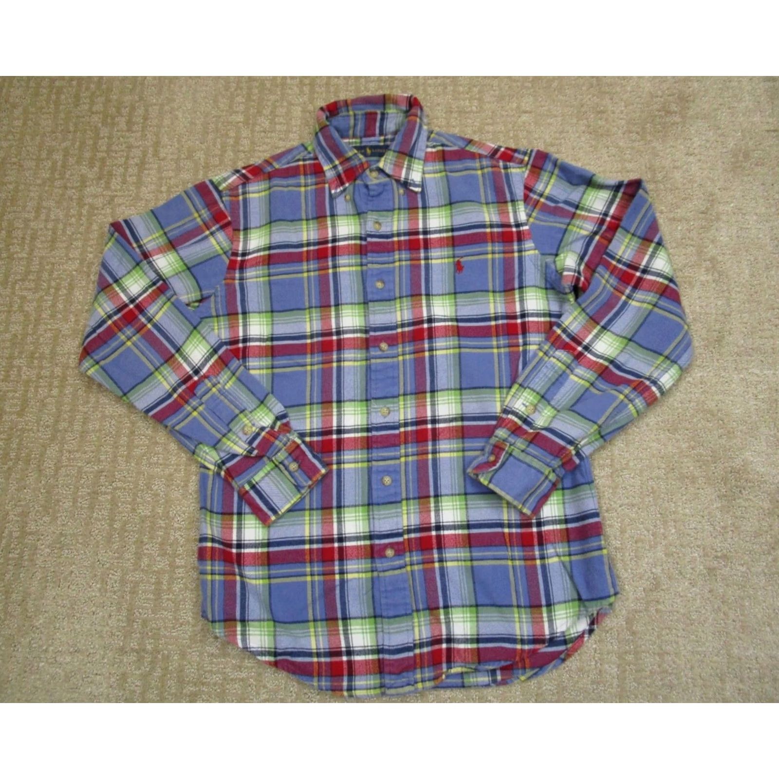 Ralph Lauren Ralph Lauren Shirt Men Small Plaid Flannel Button-Down Long Sleeve Multicolor Cotton Polo Pony Casual Shirt Size US S / EU 44-46 / 1 - 2 Thumbnail