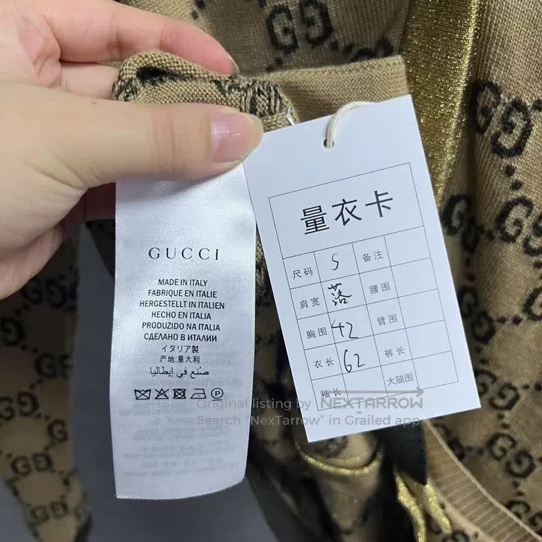 Gucci Gucci Gold thread full logo button V-neck coat Size US S / EU 44-46 / 1 - 4 Thumbnail