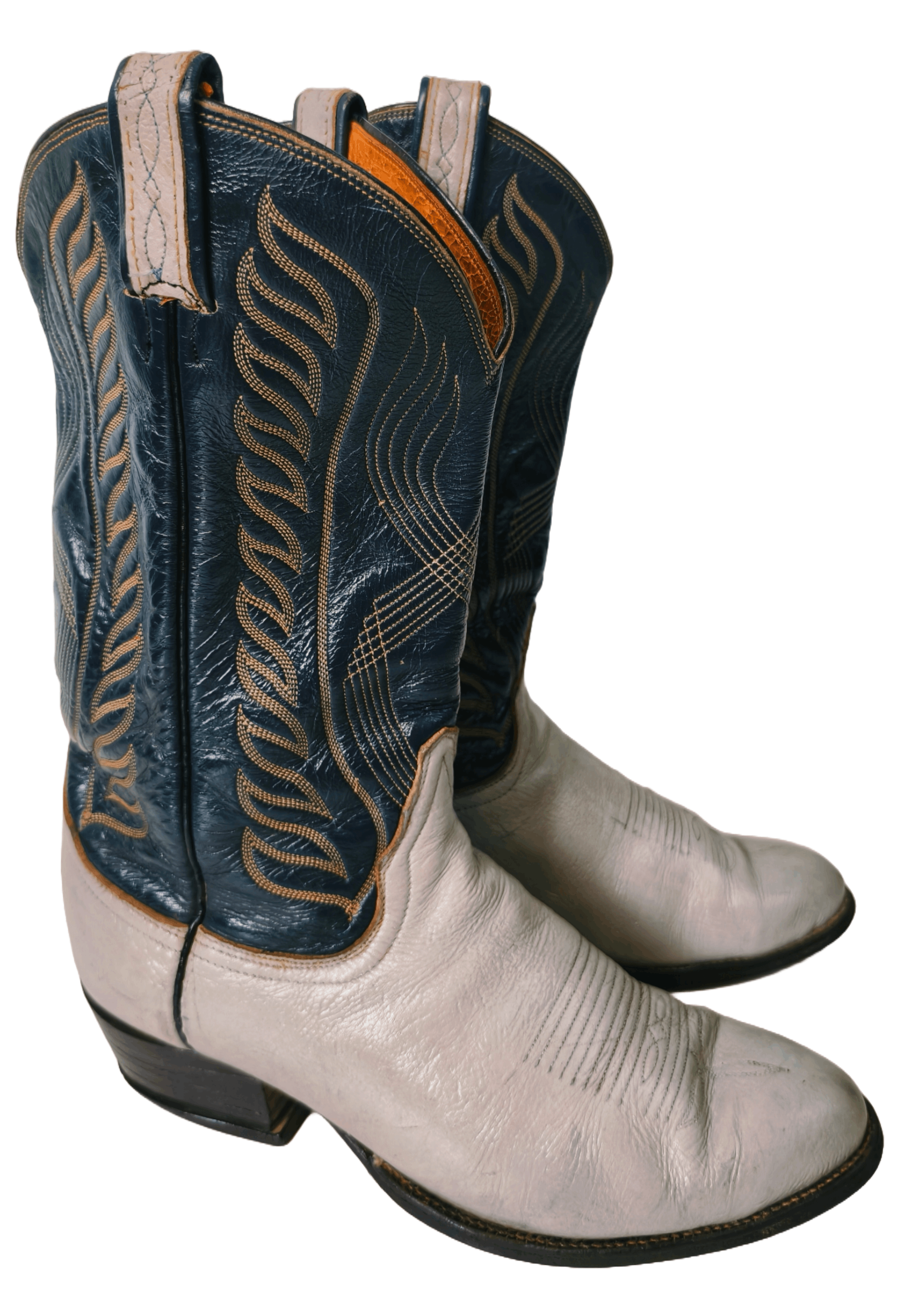 Cowboy Equipment Tony Lama Cowboy Boots Grey/Dark Blue Mens US10EE Style 8056 Size US 10 / EU 43 - 11 Thumbnail
