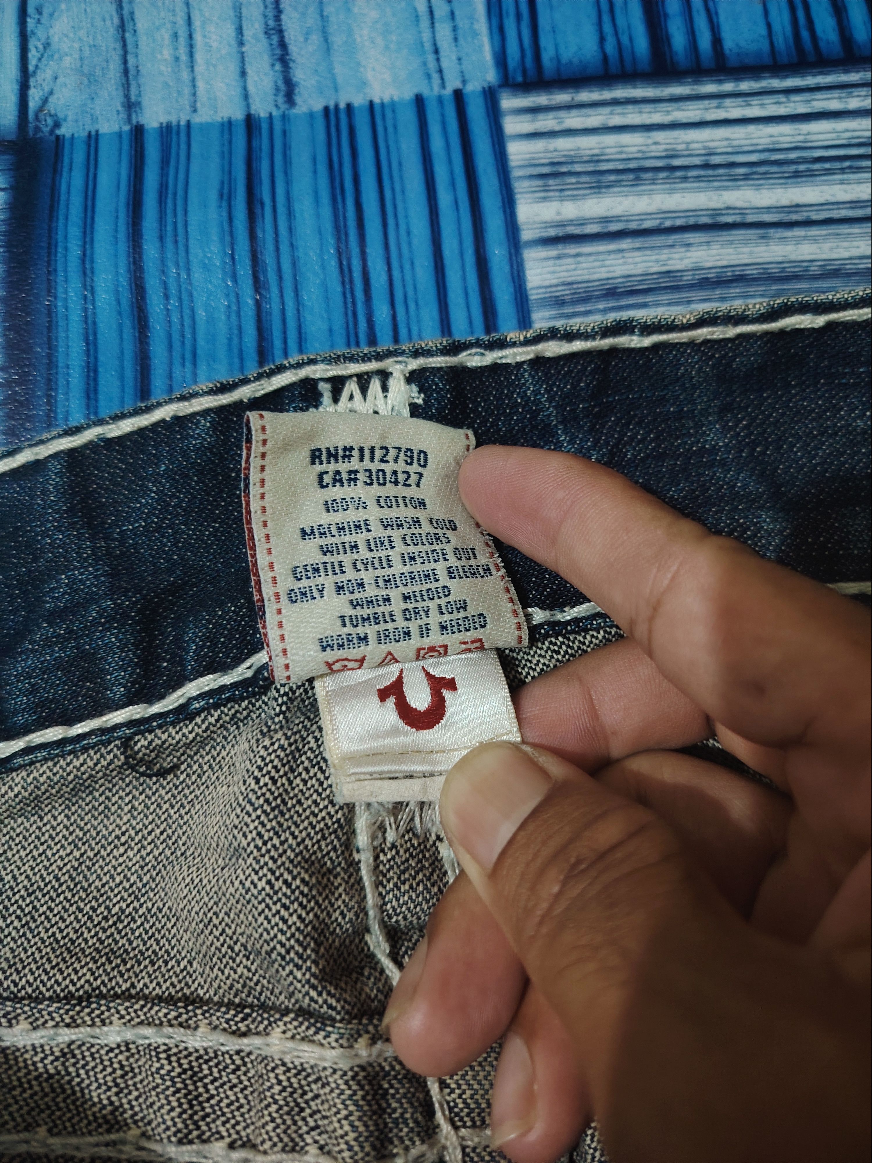 True Religion True Religion Jeans White Stitch Joey Super T Denim Flared Size US 31 - 11 Thumbnail