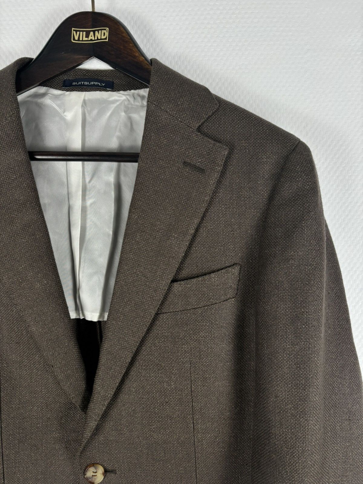 Suitsupply Marling Evans Havana Patch-HL Linen-Wool Casual Sport Blazer Coat Jacket Size 48S - 2 Thumbnail