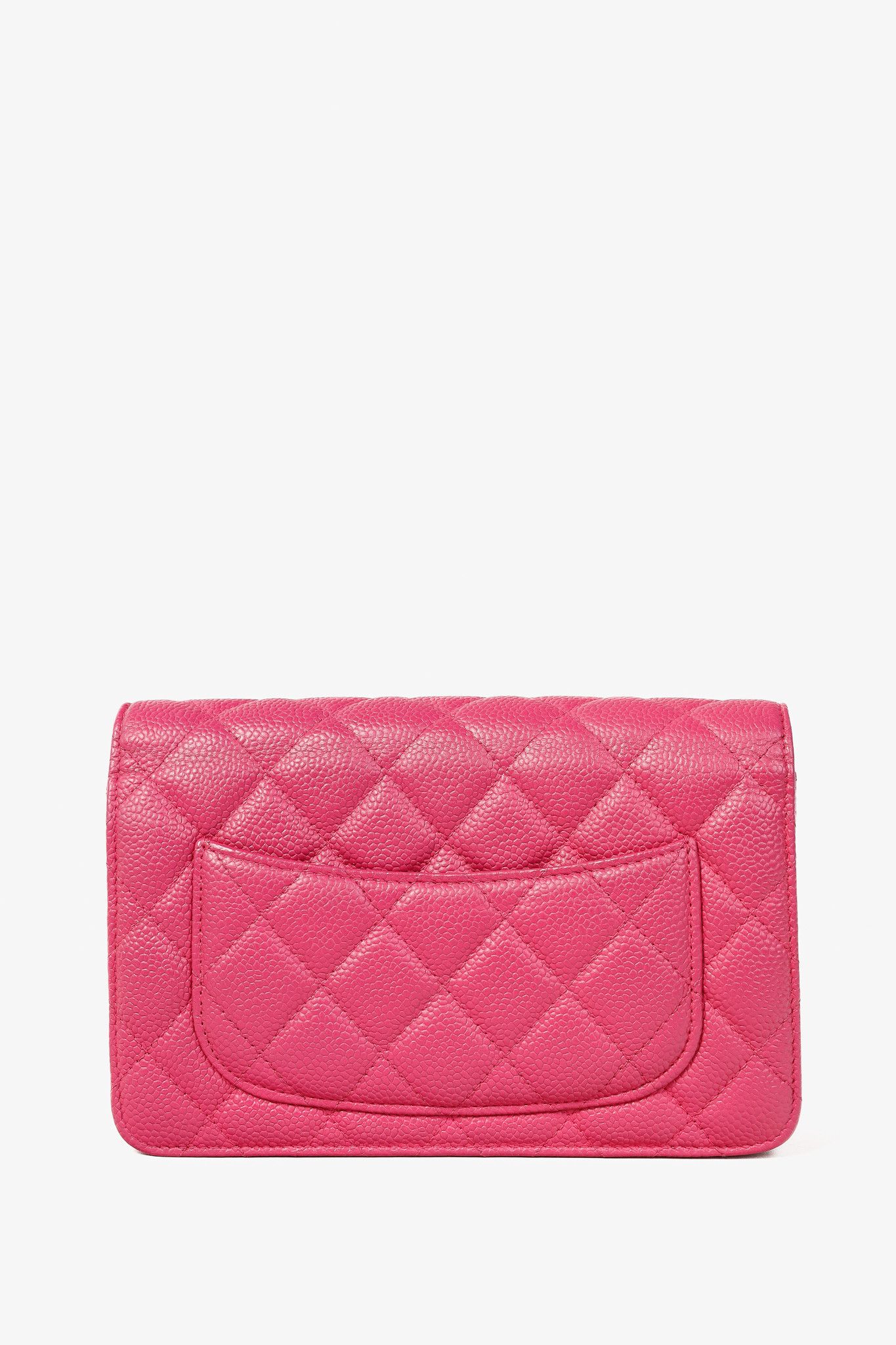 Chanel Chanel Silver Strap Pink Magenta Caviar Wallet-on-Chain Size ONE SIZE - 4 Thumbnail