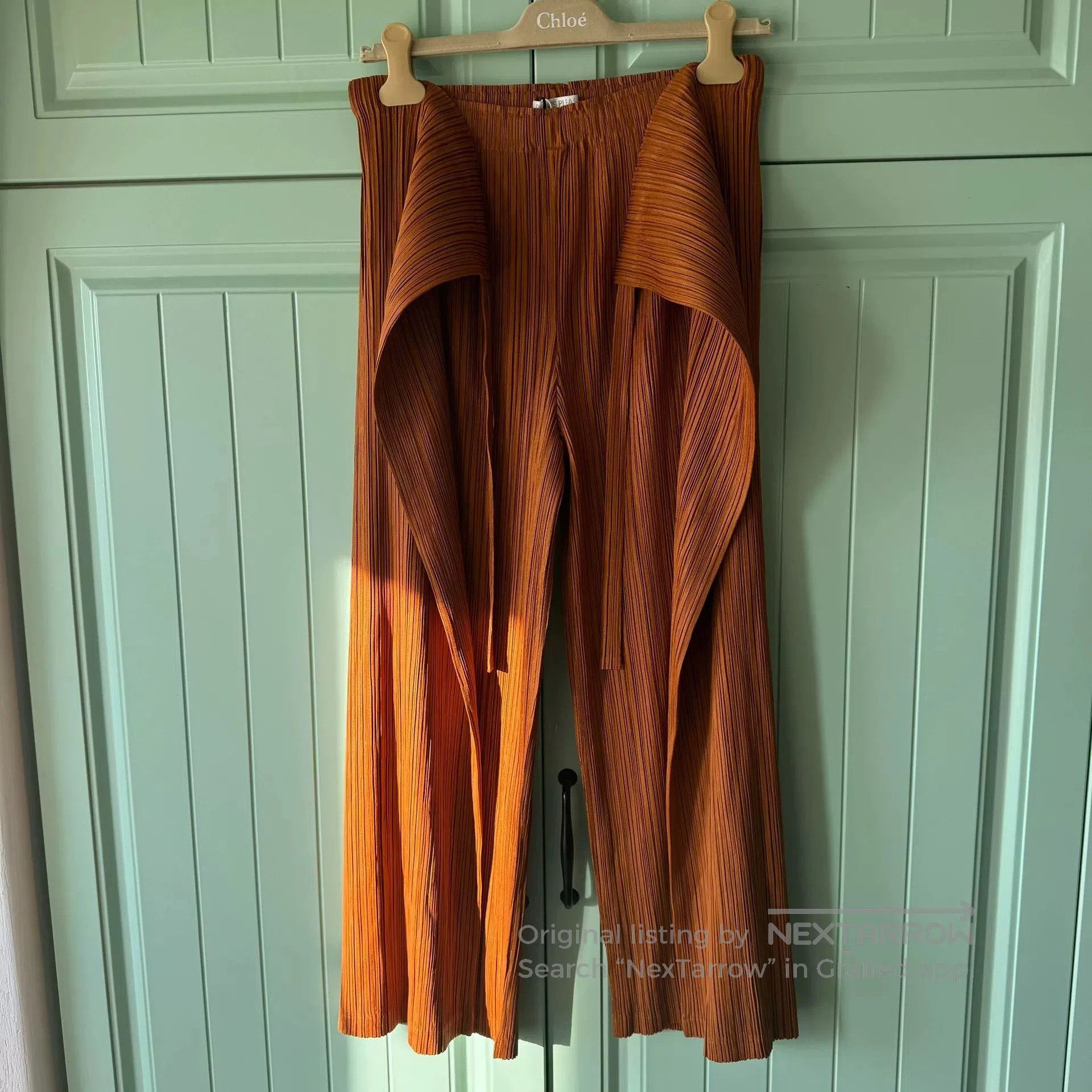 Issey Miyake PLEATS PLEASE Orange Pleated Pants. Size 29" - 1 Thumbnail