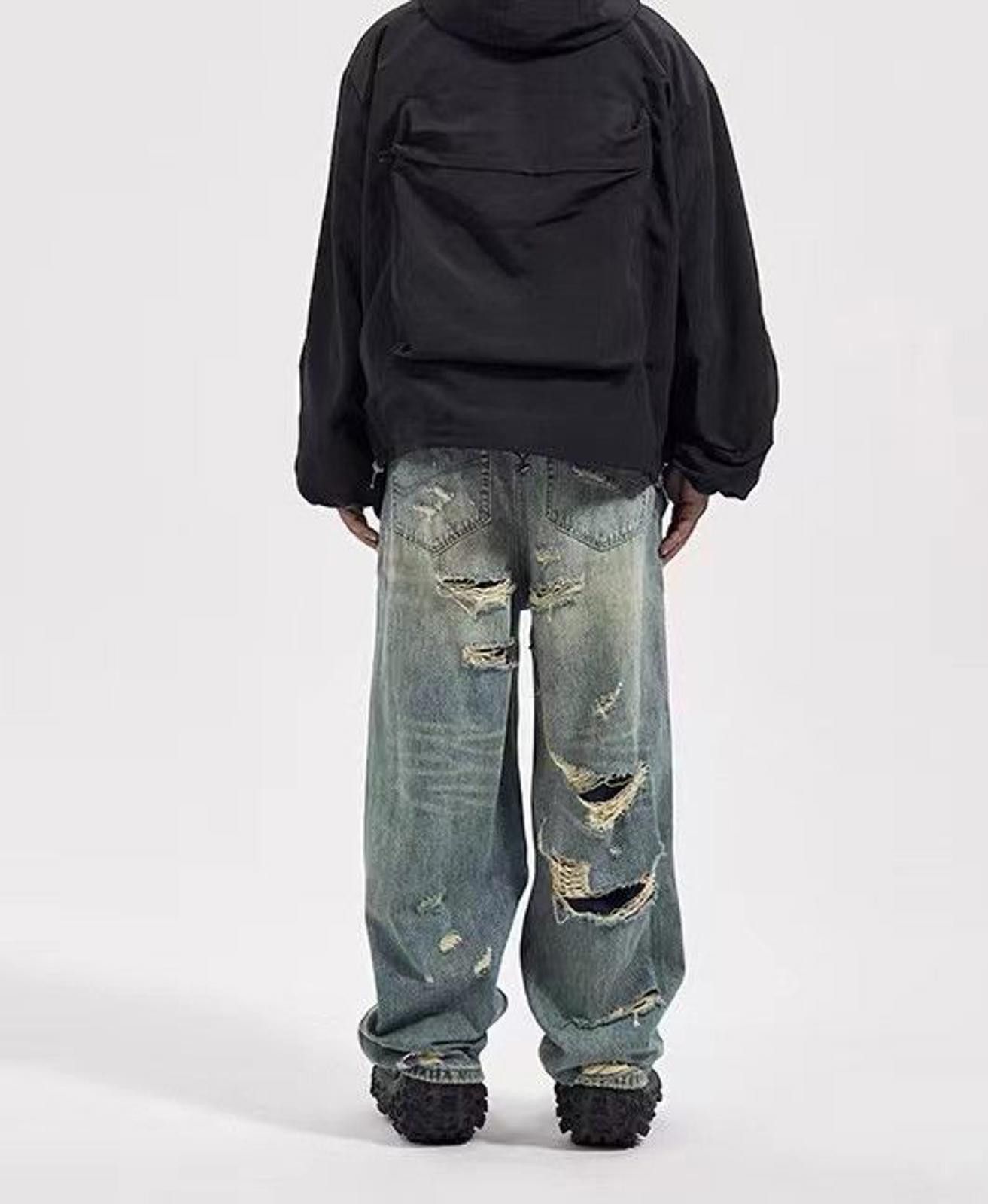 Jean × Vintage Distressed Loose Wide Leg Jeans Size US 30 / EU 46 - 2 Thumbnail