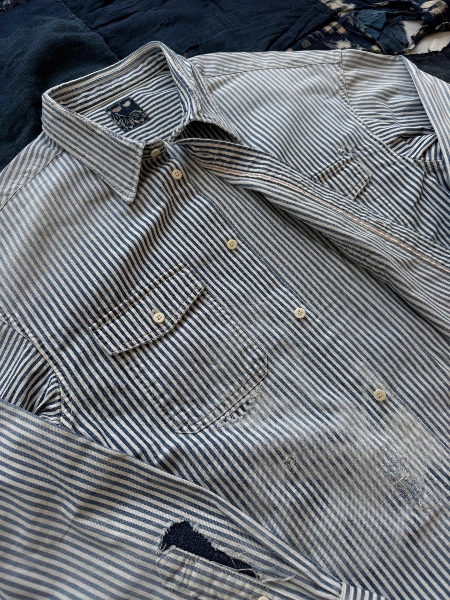 Visvim VISVIM 24AW ICT Pioneer L/S Hickory Shirt Distressed Size US M / EU 48-50 / 2 - 6 Thumbnail