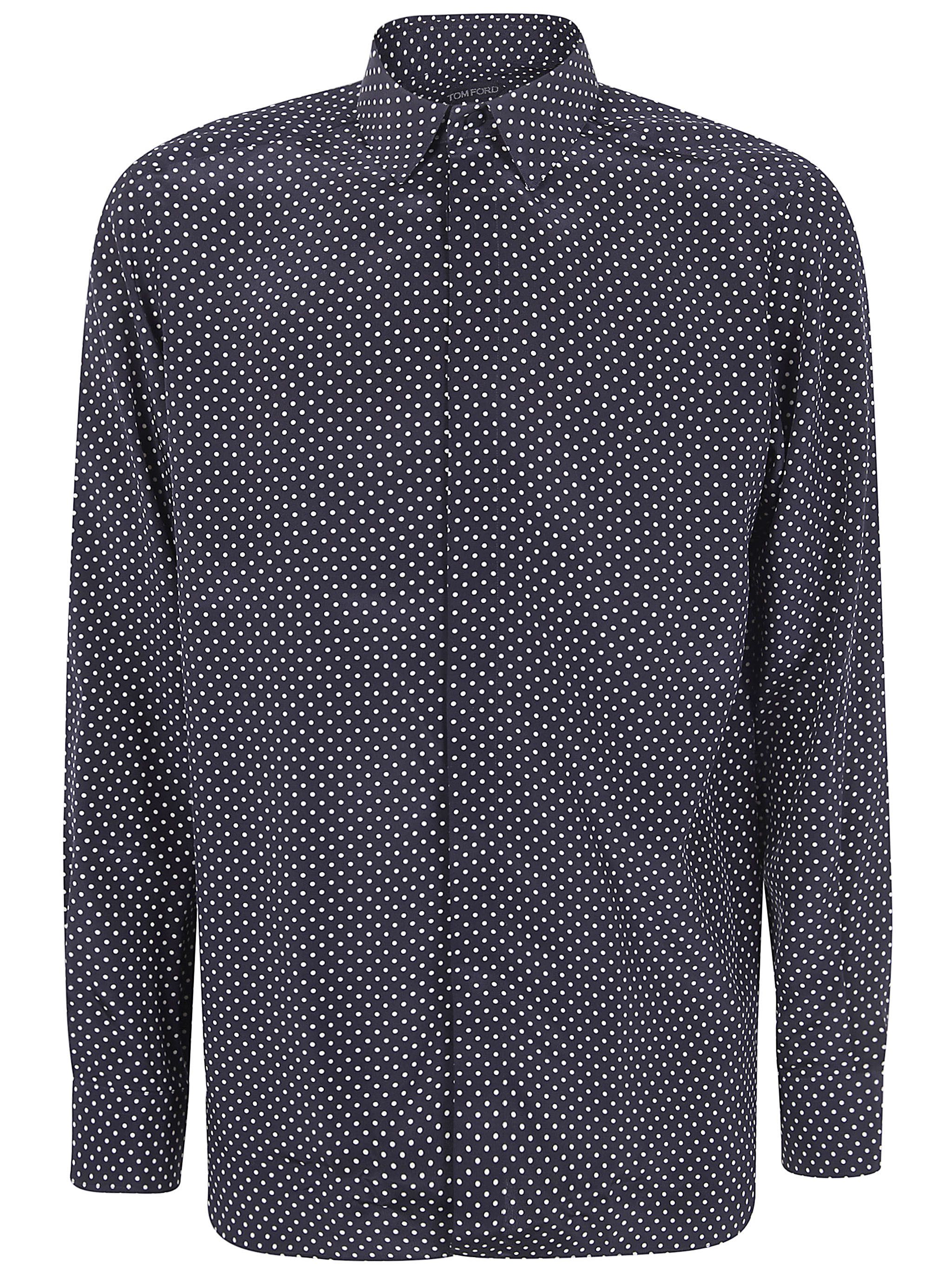 Tom Ford CREPE DE CHINE POLKA DOT CLASSIC FIT SHIRT Size US M / EU 48-50 / 2 - 1 Thumbnail