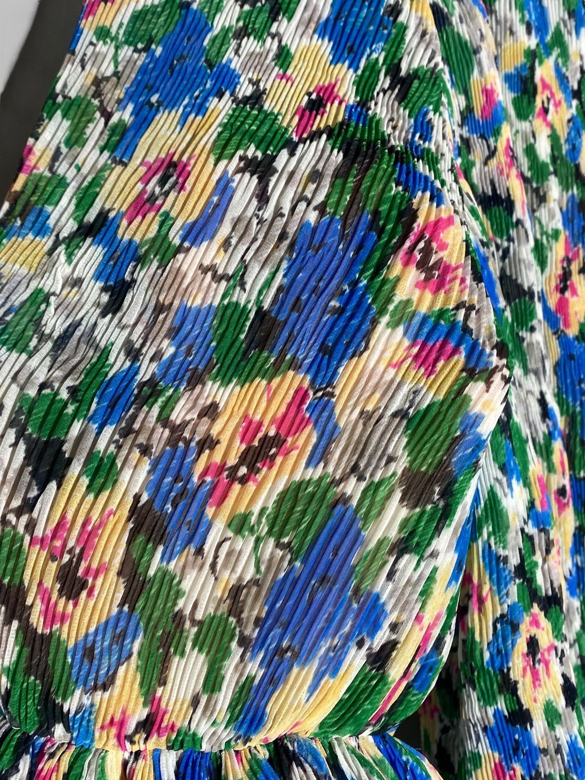 Ganni 🔥 GANNI FLORAL BLOUSE RIBBED BREATHABLE Y2K PARIS AESTHETIC Size XS / US 0-2 / IT 36-38 - 12 Thumbnail