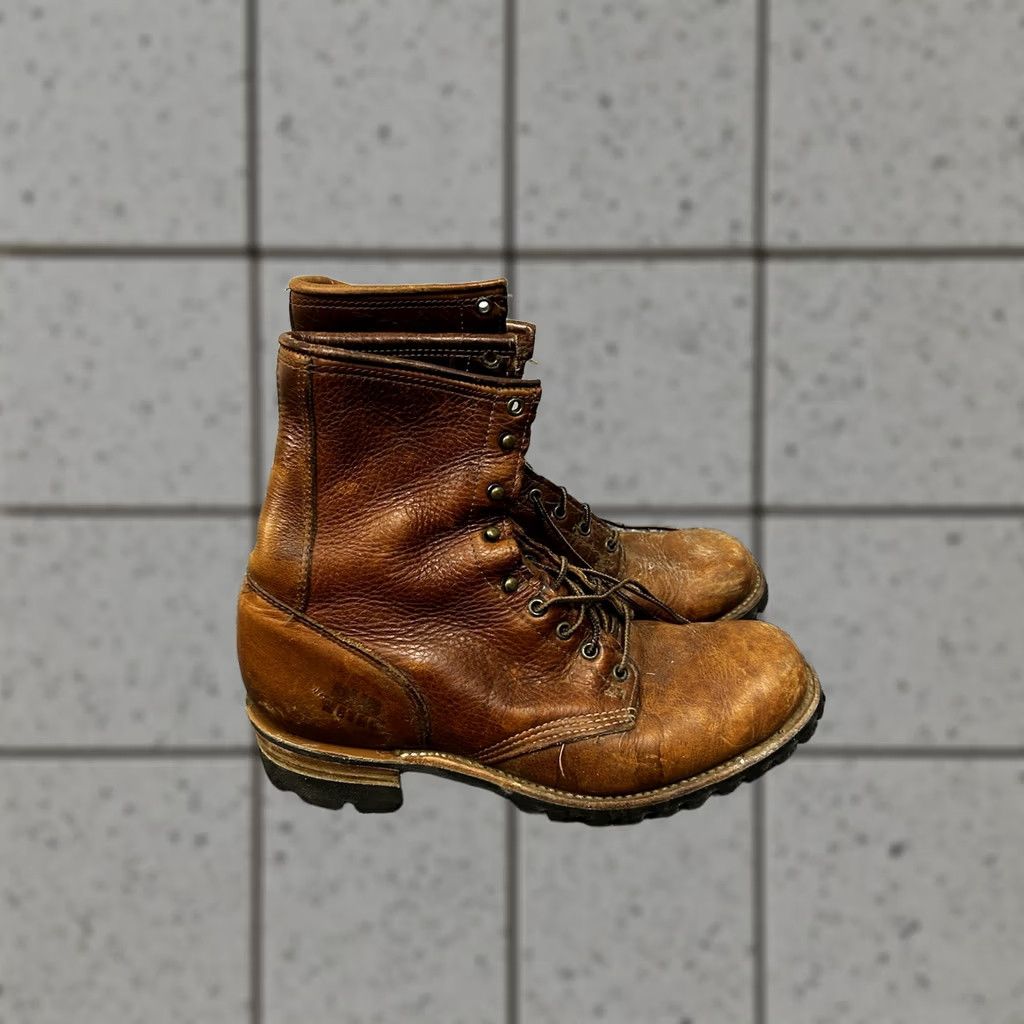 Doublet VINTAGE Double-H Boots Mens 9.5 D Brown Leather Gore  display picture 2
