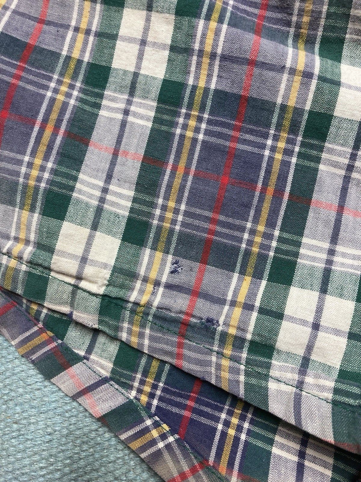 Vintage Vtg 1950s swim trunks shorts cotton plaid beach large Size US 28 / EU 44 - 2 Thumbnail