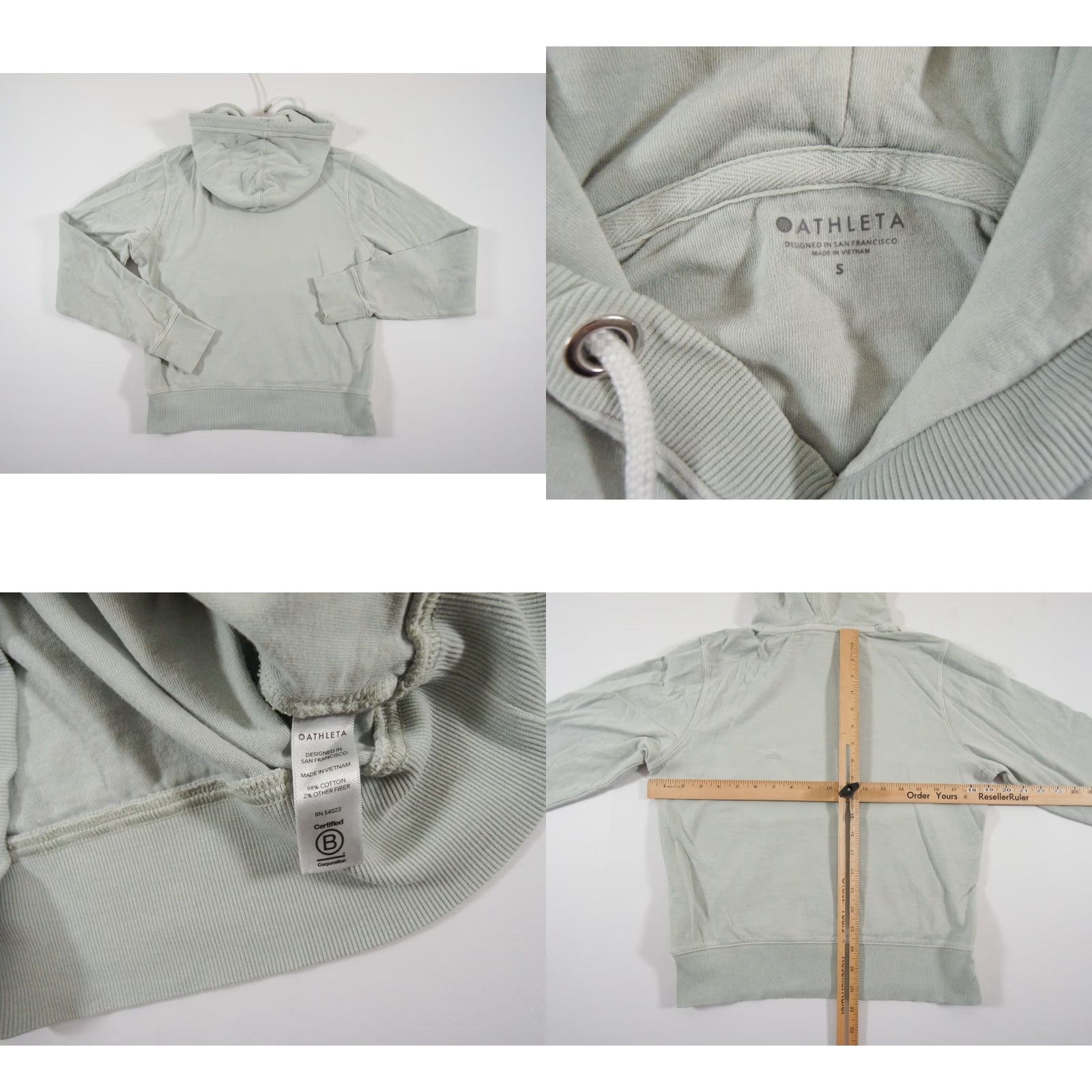 Athleta VINTAGE Athleta Women's Hoodie Pullover Sweatshirt Casual Outdoors Small Green Lightweight Size S / US 4 / IT 40 - 8 Thumbnail