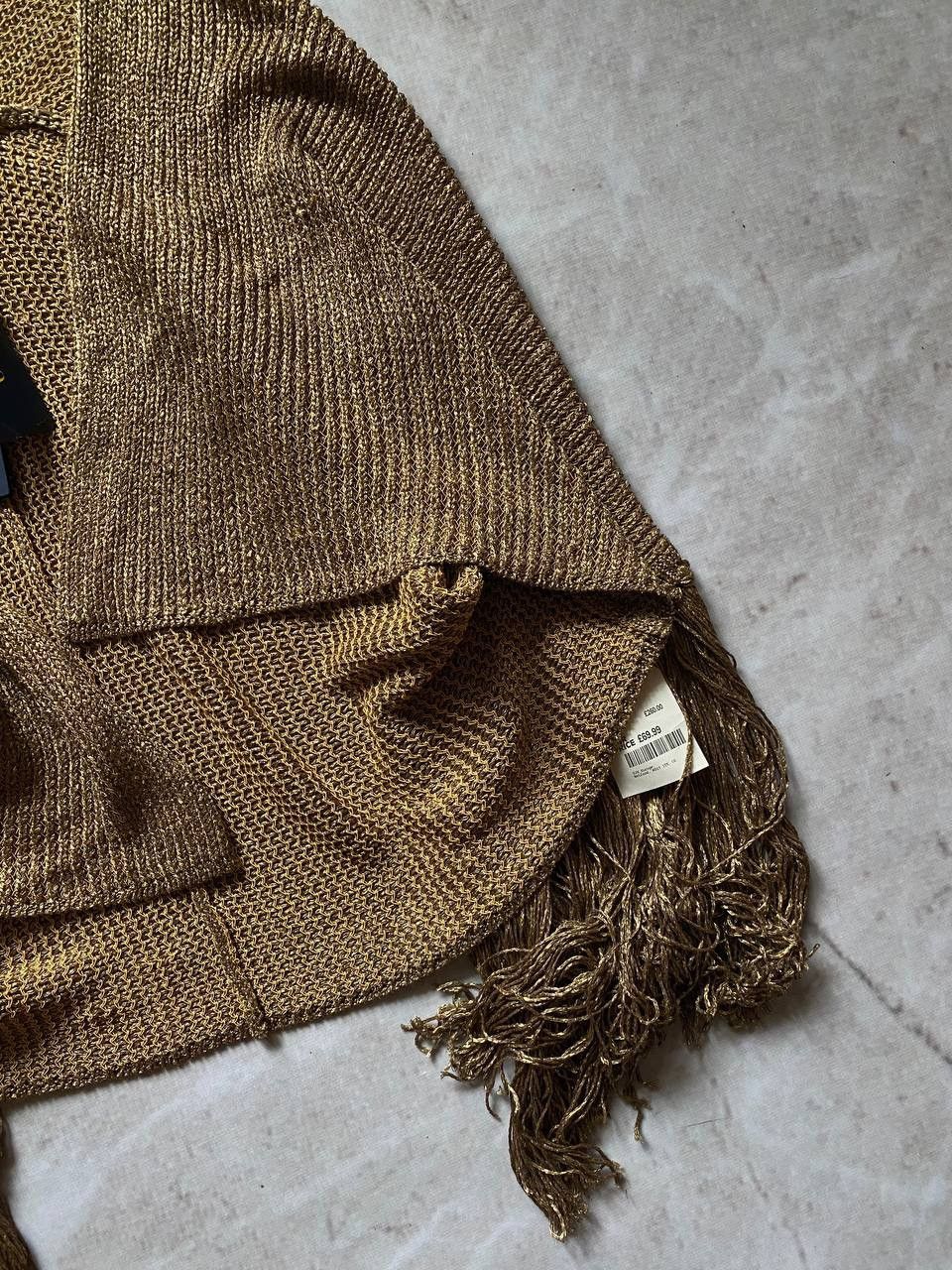 Polo Ralph Lauren × Vintage NEW Polo Ralph Lauren LS Fringe Cardigan Gold Size S / US 4 / IT 40 - 3 Thumbnail