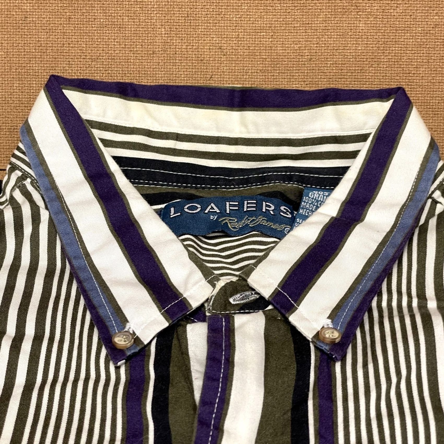 Vintage Loafers by Redfearn's Shirt Mens 2XL Tall Striped Button Down Long Sleeve 2XLT Size US XXL / EU 58 / 5 - 4 Thumbnail
