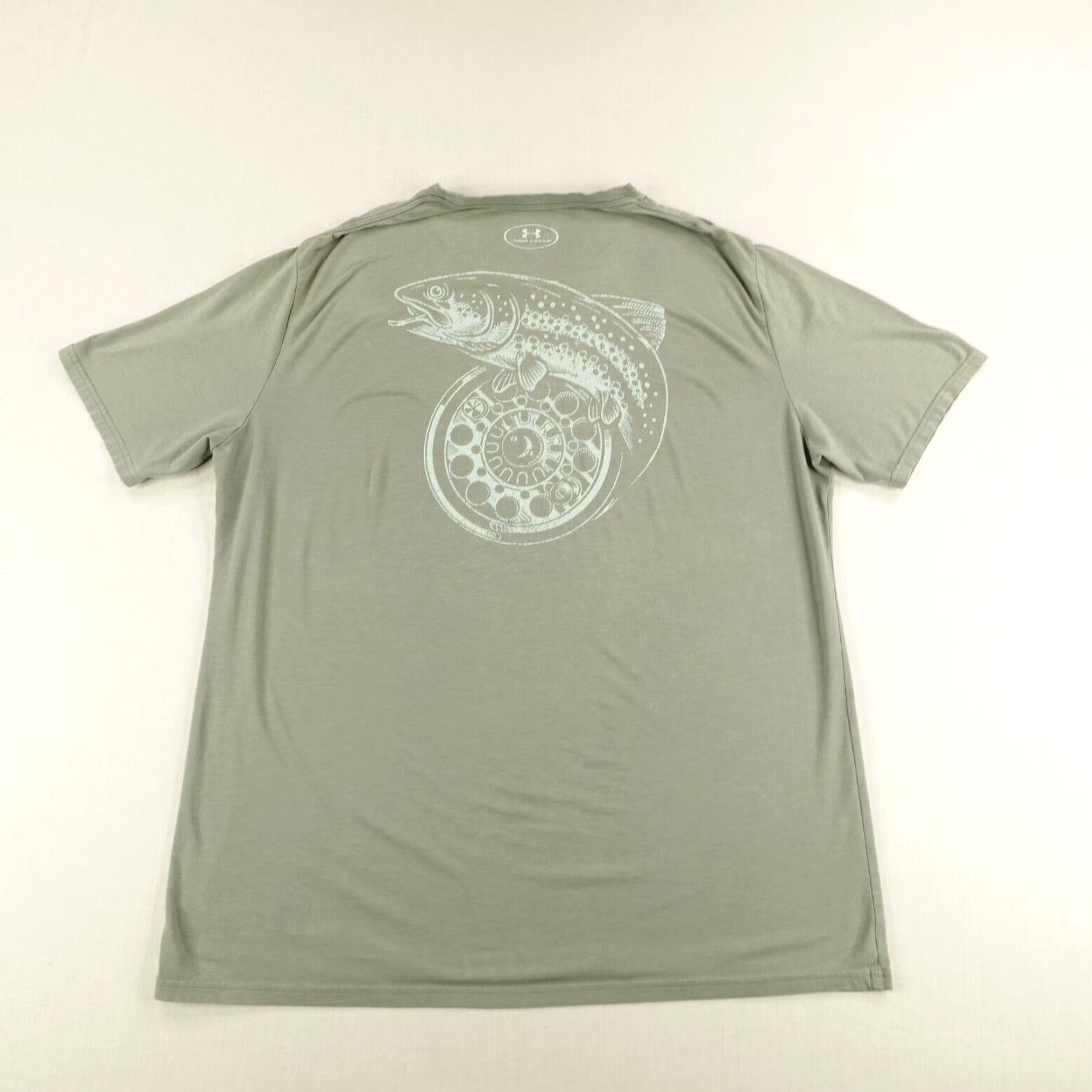 Under Armour VINTAGE Under Armour Performance T-Shirt Mens 2XL Green Fish Outdoor Sports Activewear Size US XXL / EU 58 / 5 - 5 Thumbnail