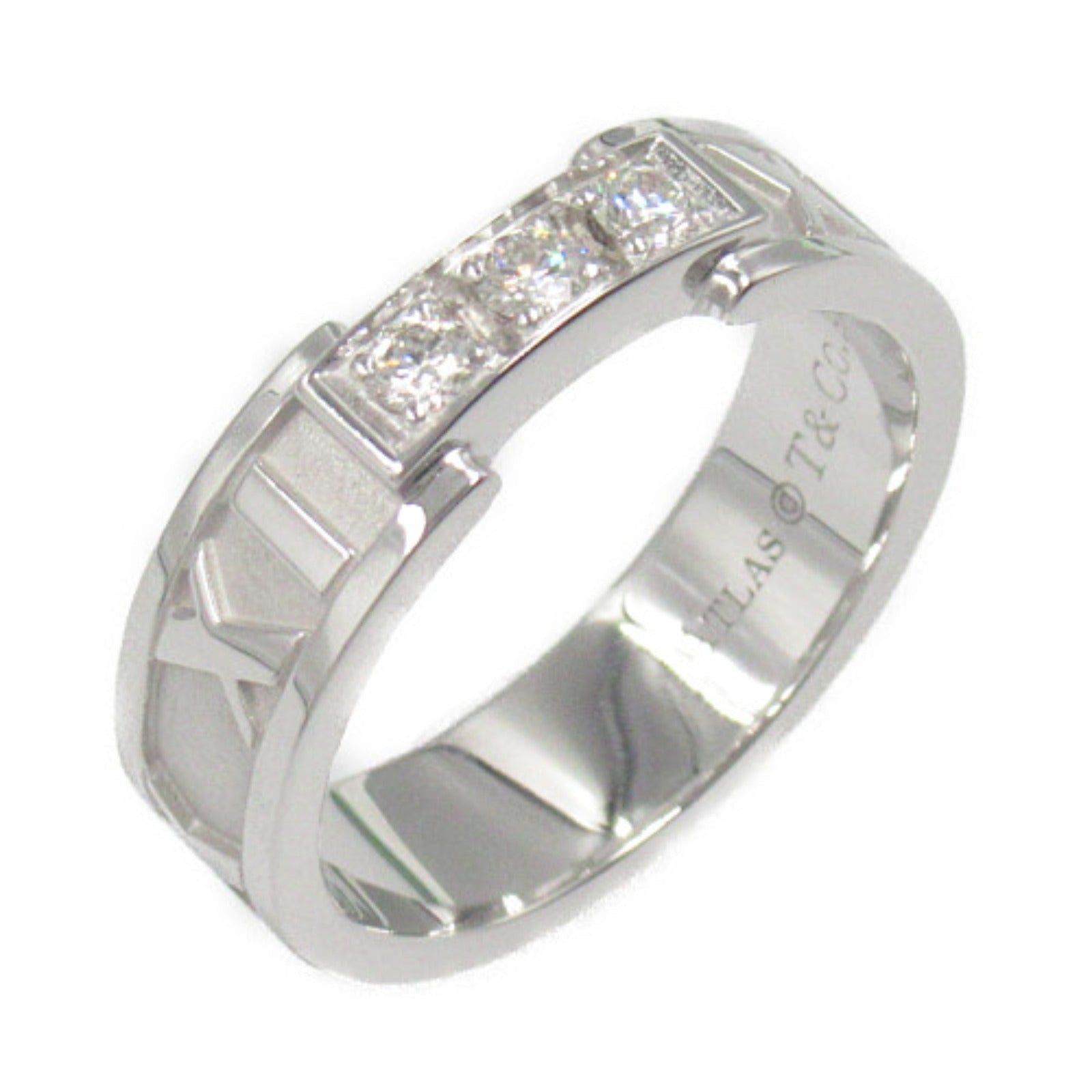 Tiffany & Co. Tiffany Co Atlas 3P Diamond Ring K18Wg (White Gold) Clear Size ONE SIZE - 1 Thumbnail