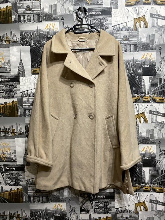 Image of Max Mara Lana Wool Coat Vintage in Beige, Women's (Size Small)