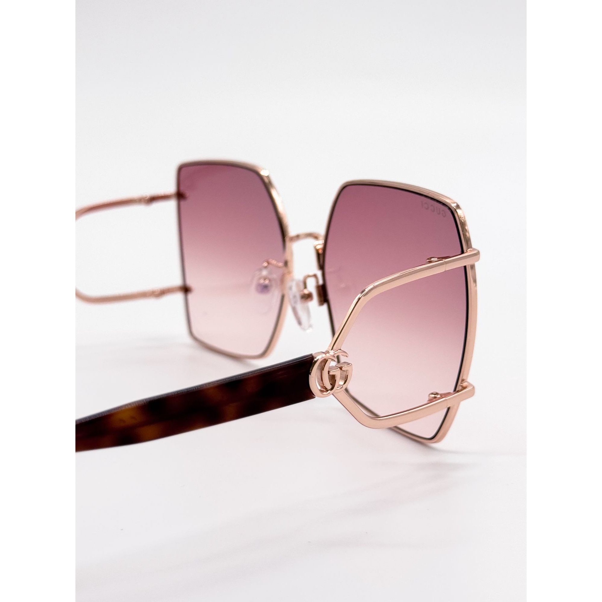 Gucci NEW GUCCI SUNGLASSES GG1564SA 004 GOLD/PINK OVERSIZED WOMEN Size ONE SIZE - 6 Thumbnail