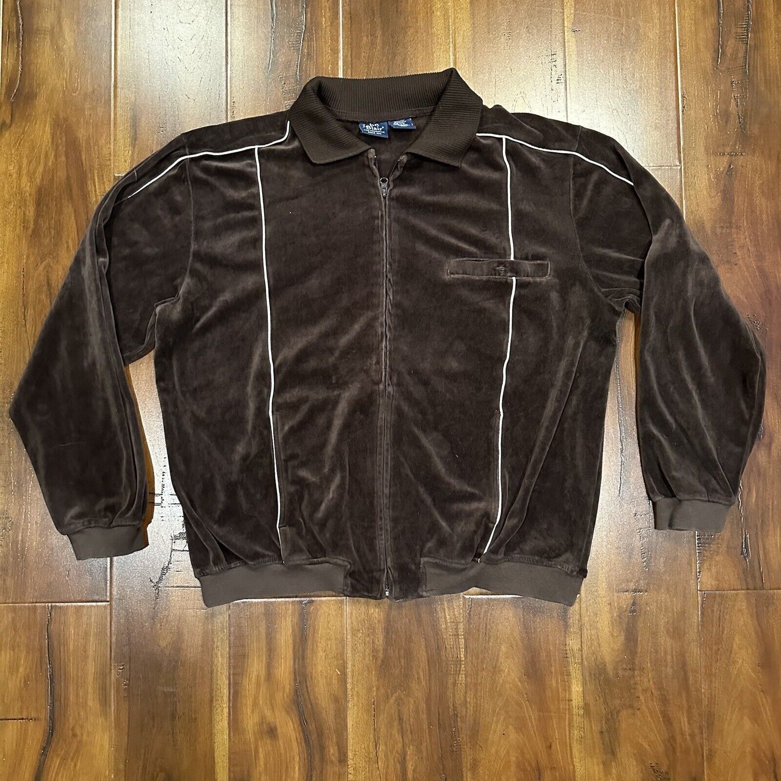Vintage retro velour track jacket warm up sopranos style jacket XL ...