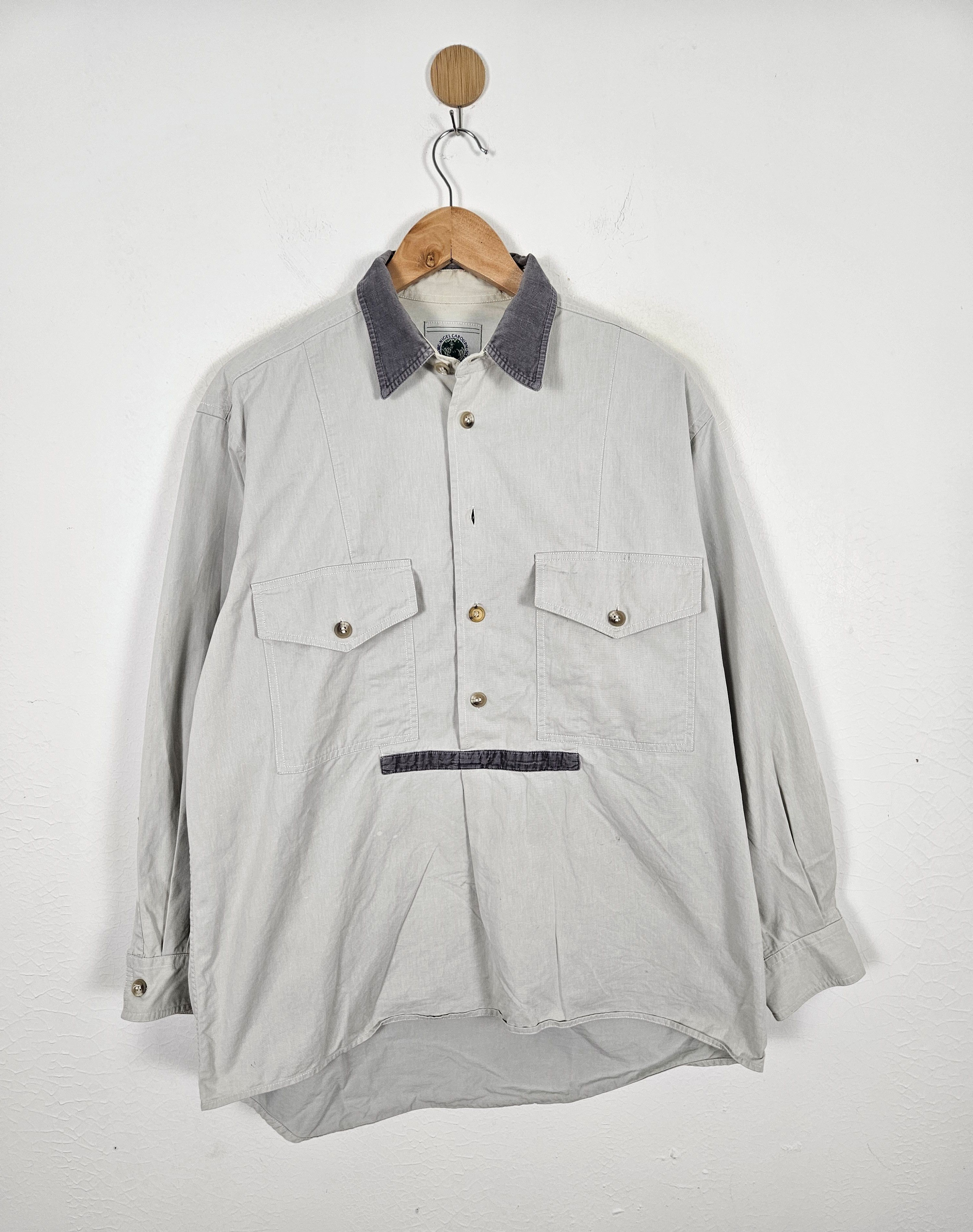 Nigel Cabourn button designer thrashed shirt