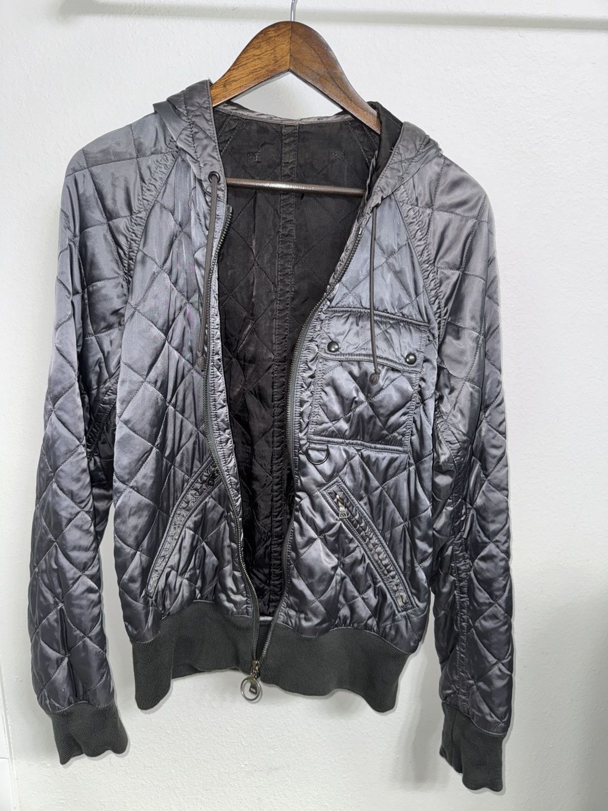 Prada Prada Prada Nylon Quilted Pocket Navy Zip Up / Bomber Size US M / EU 48-50 / 2 - 3 Thumbnail