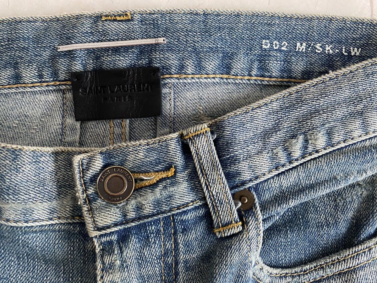 Hedi Slimane × Saint Laurent Paris 13AW Blowout Destroyed Runway Jeans Size US 28 / EU 44 - 8 Thumbnail