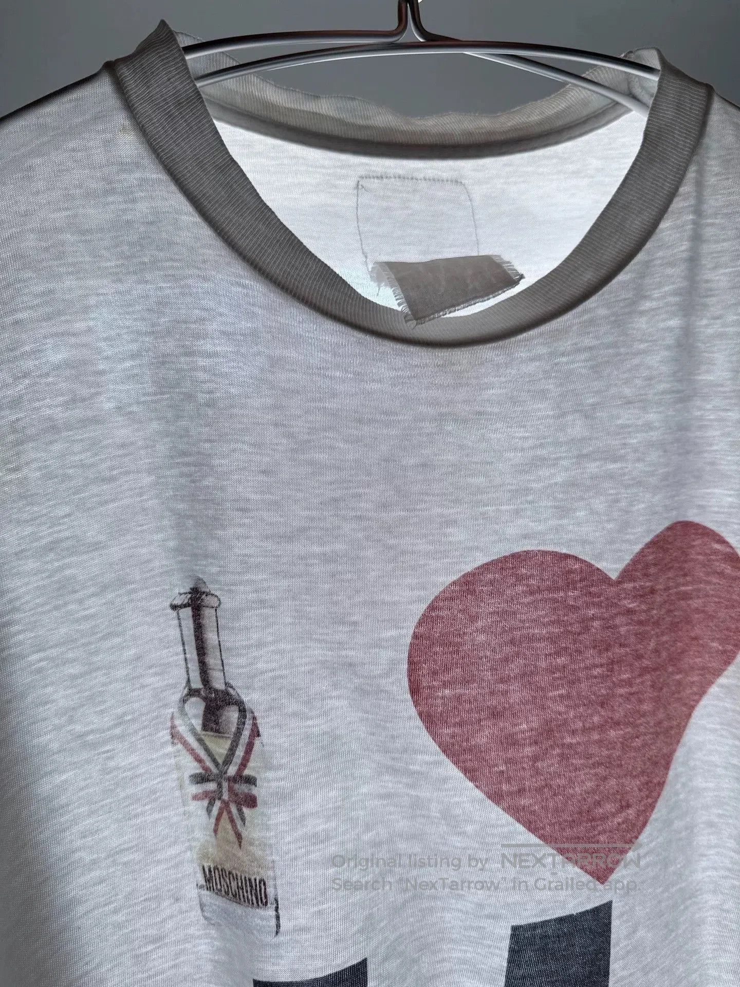Vintage Vintage 90s Moschino I ❤️U Graphic Tee. Size US XL / EU 56 / 4 - 8 Thumbnail