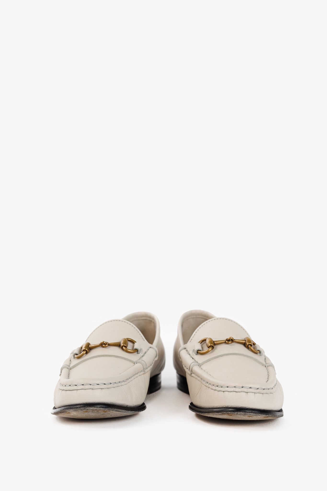 Gucci Gucci Horsebit 1953 White Leather Loafers Size US 4 / IT 34 - 2 Thumbnail