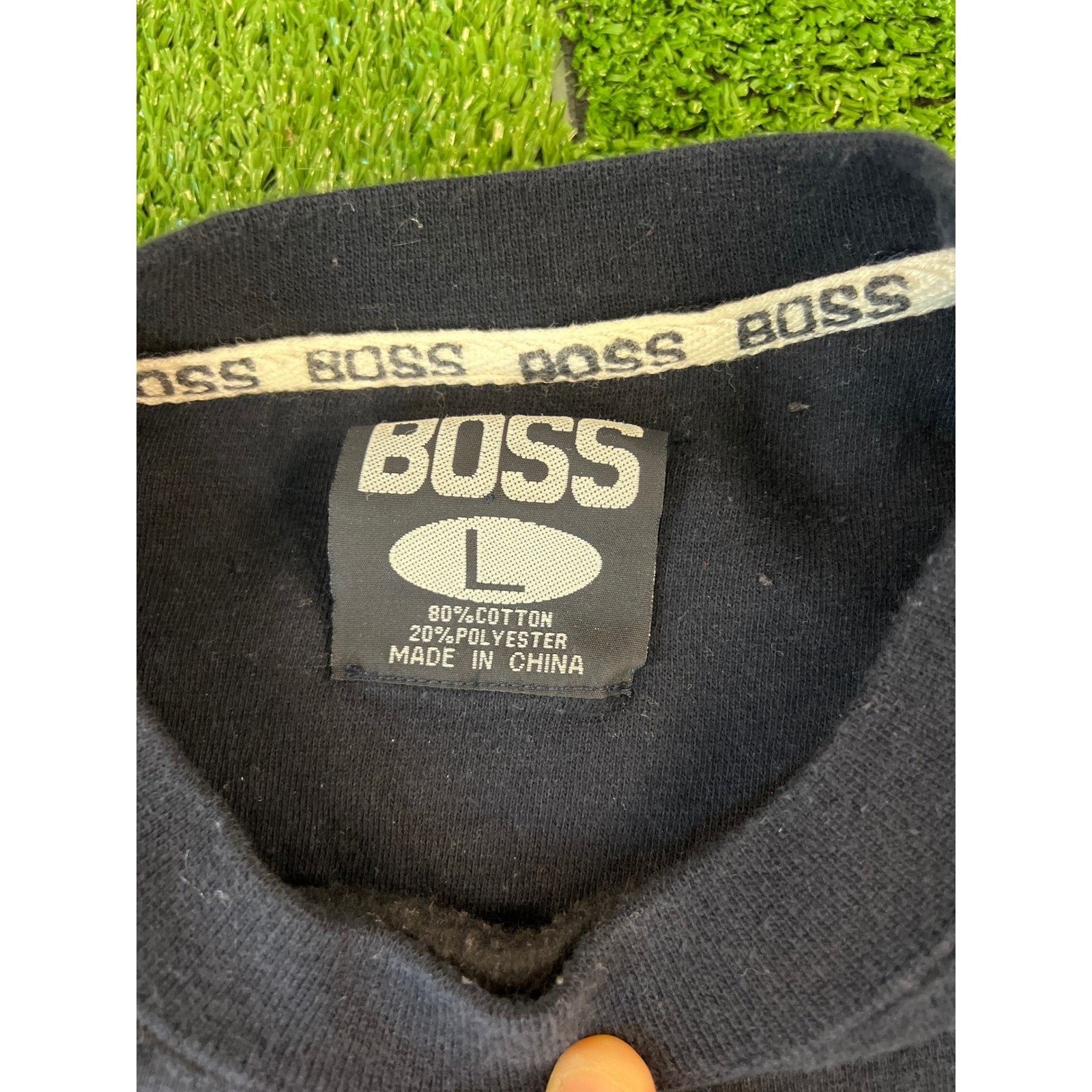 Hugo Boss Hugo Boss Mens Dark Blue Tonal Sweatshirt Pullover L Size US L / EU 52-54 / 3 - 4 Thumbnail
