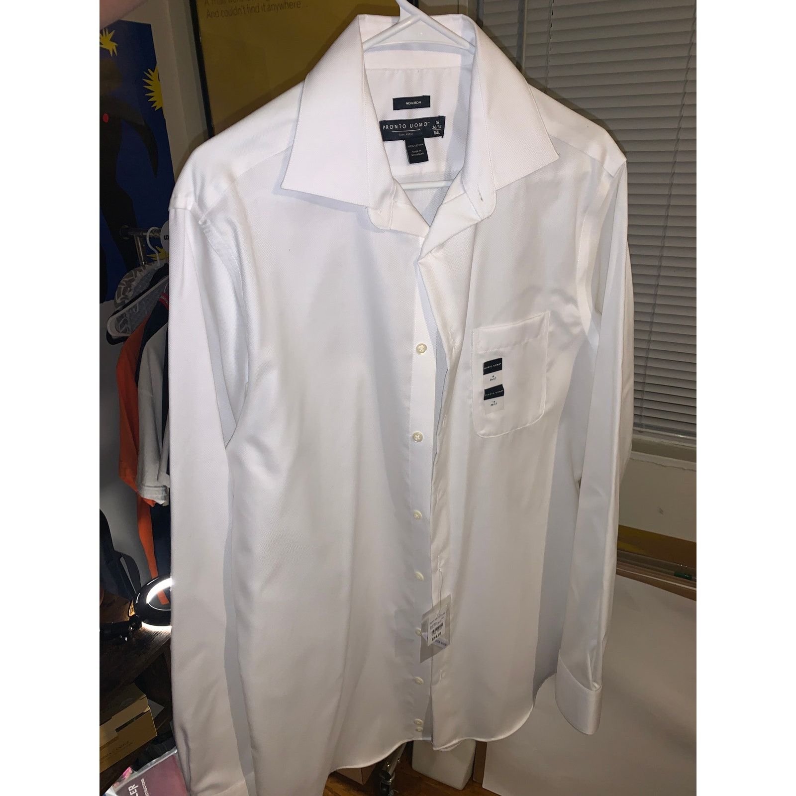 Pronto Uomo Pronto Uomo White Dress Shirt 16 36/37 Tall NWT Size US L / EU 52-54 / 3 - 3 Thumbnail