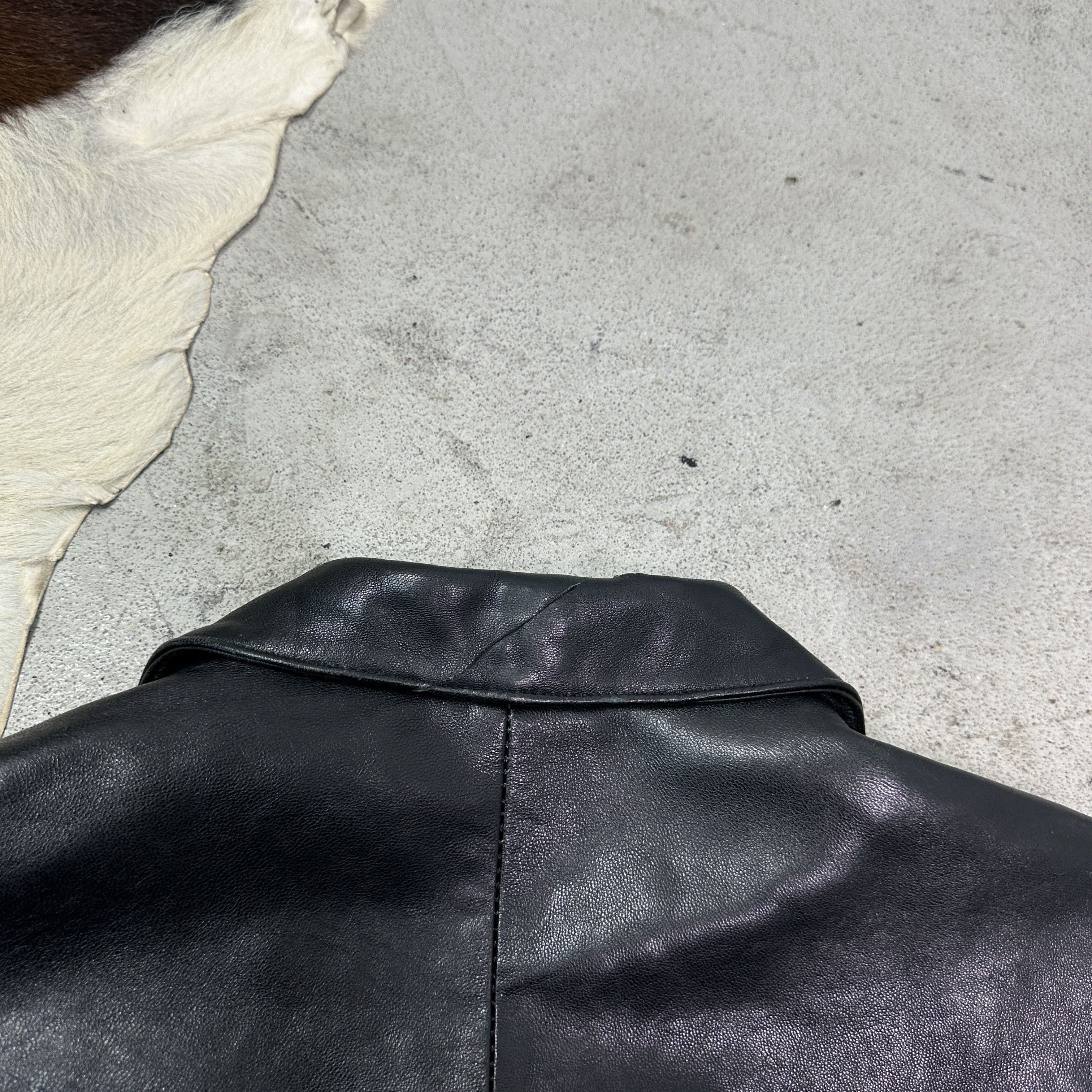 Vintage Vintage Leather Biker Grunge Button Up Coat 90s Size M / US 6-8 / IT 42-44 - 10 Thumbnail