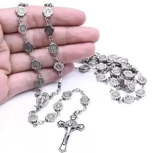 Jewelry Saint Benedict Rosary Necklace Chain Catholic Church Jesus Size ONE SIZE - 1 Thumbnail