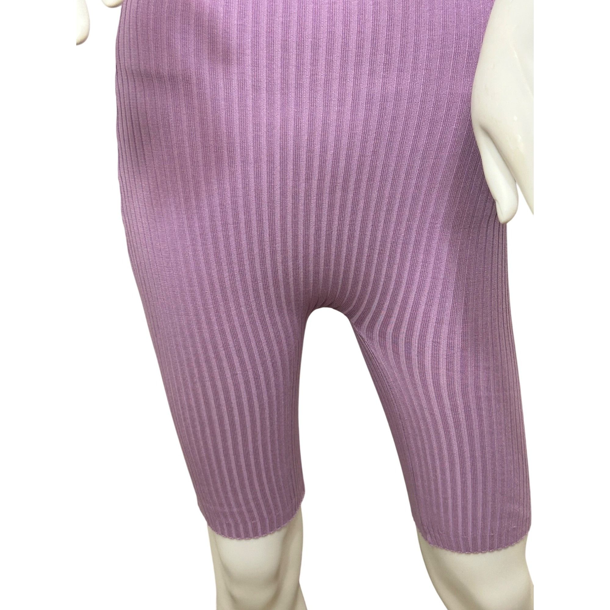 Other Daisy Women’s Ribbed Romper S Lavender Unitard Scoop Neck Sp Size S / US 4 / IT 40 - 10 Thumbnail