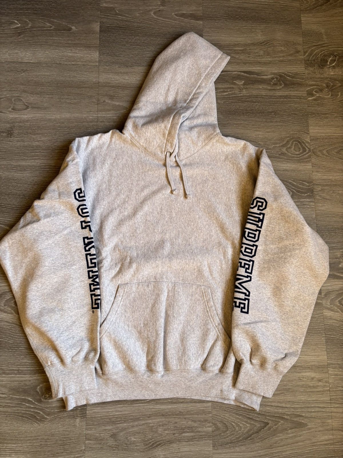 Supreme Supreme Grey Collegiate Sleeve Hoodie Size US L / EU 52-54 / 3 - 1 Thumbnail