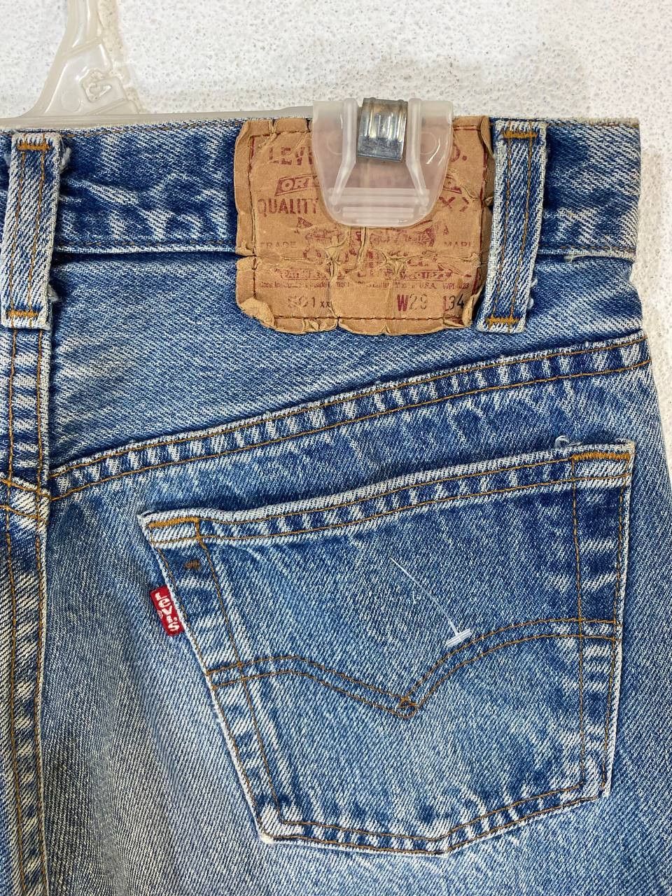 Levi's vintage levis 501 nice faded design denim Size US 29 - 2 Thumbnail
