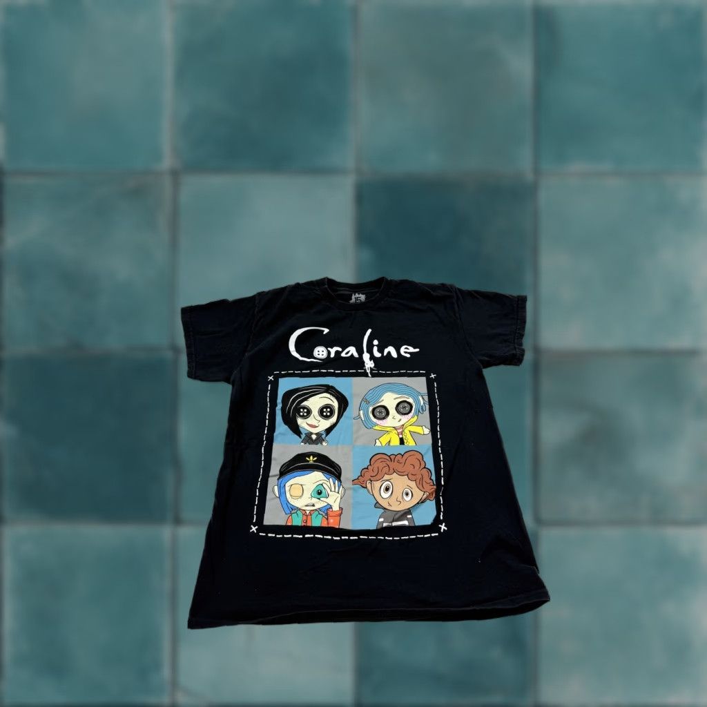 Threadless Coraline Shirt Mens Medium Black 15th Anniversary Cartoon Movie Tee Spooksieboo Graphic Print Size US M / EU 48-50 / 2 - 1 Thumbnail