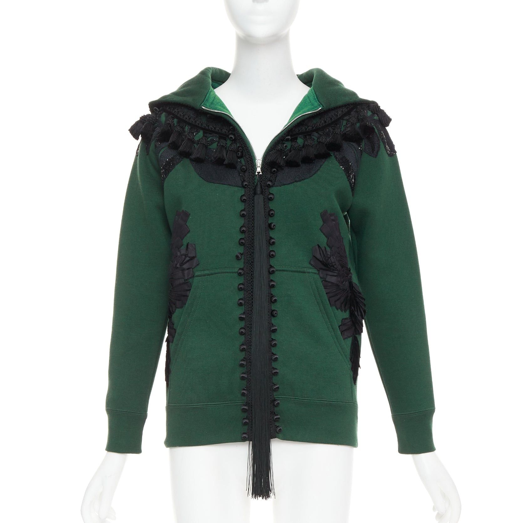 Marc Jacobs rare MARC JACOBS 2016 green tencel cashmere tassel floral embroidery hoodie XS Size XS / US 0-2 / IT 36-38 - 1 Thumbnail