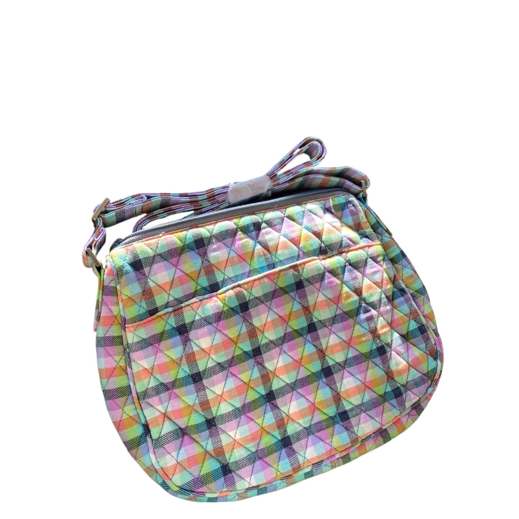 Vera Bradley Vera Bradley Saddle Crossbody Bag Gingham Plaid Crossbody Women Pink Multicolor Fabric 10.5h x 8.5h x 3d Messenger Ladies Size ONE SIZE - 6 Thumbnail