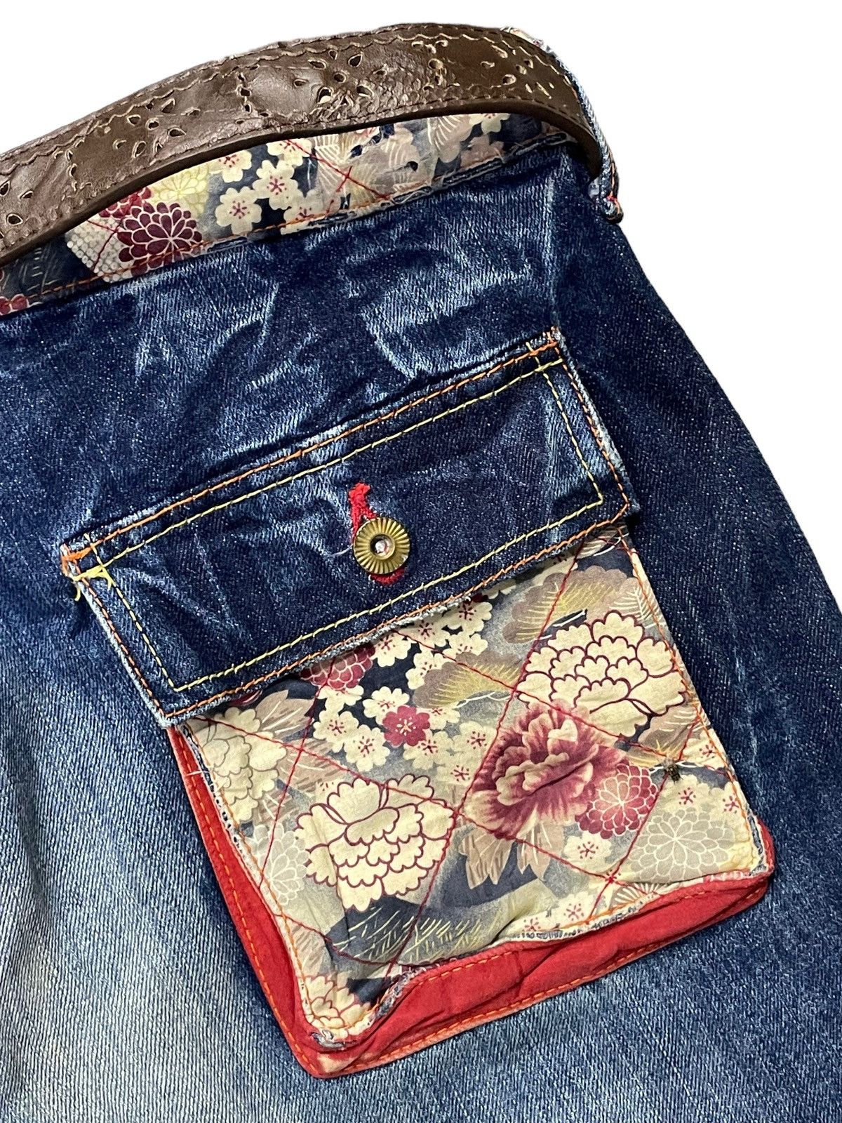 Eternal × Hysteric Glamour Vintage Eternal Japan Boro Cargo Denim With Leather Belted Size US 36 / EU 52 - 13 Thumbnail
