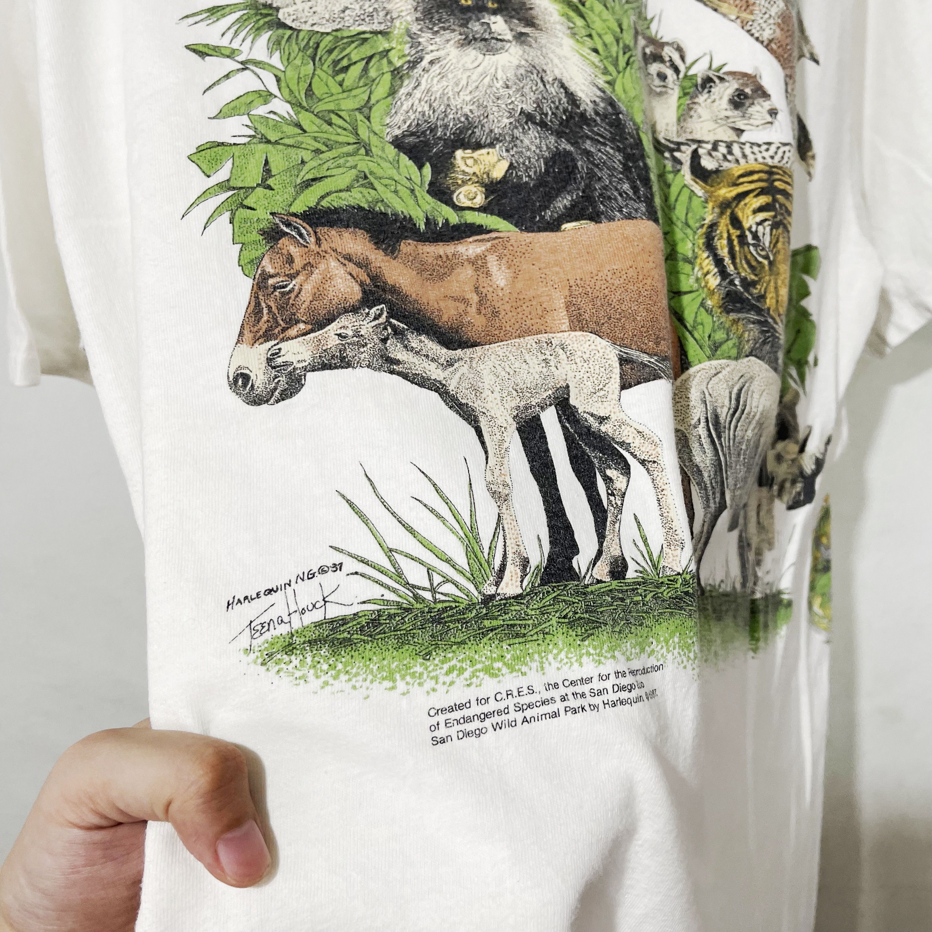 Vintage 80s Animal Print Graphic Shirt