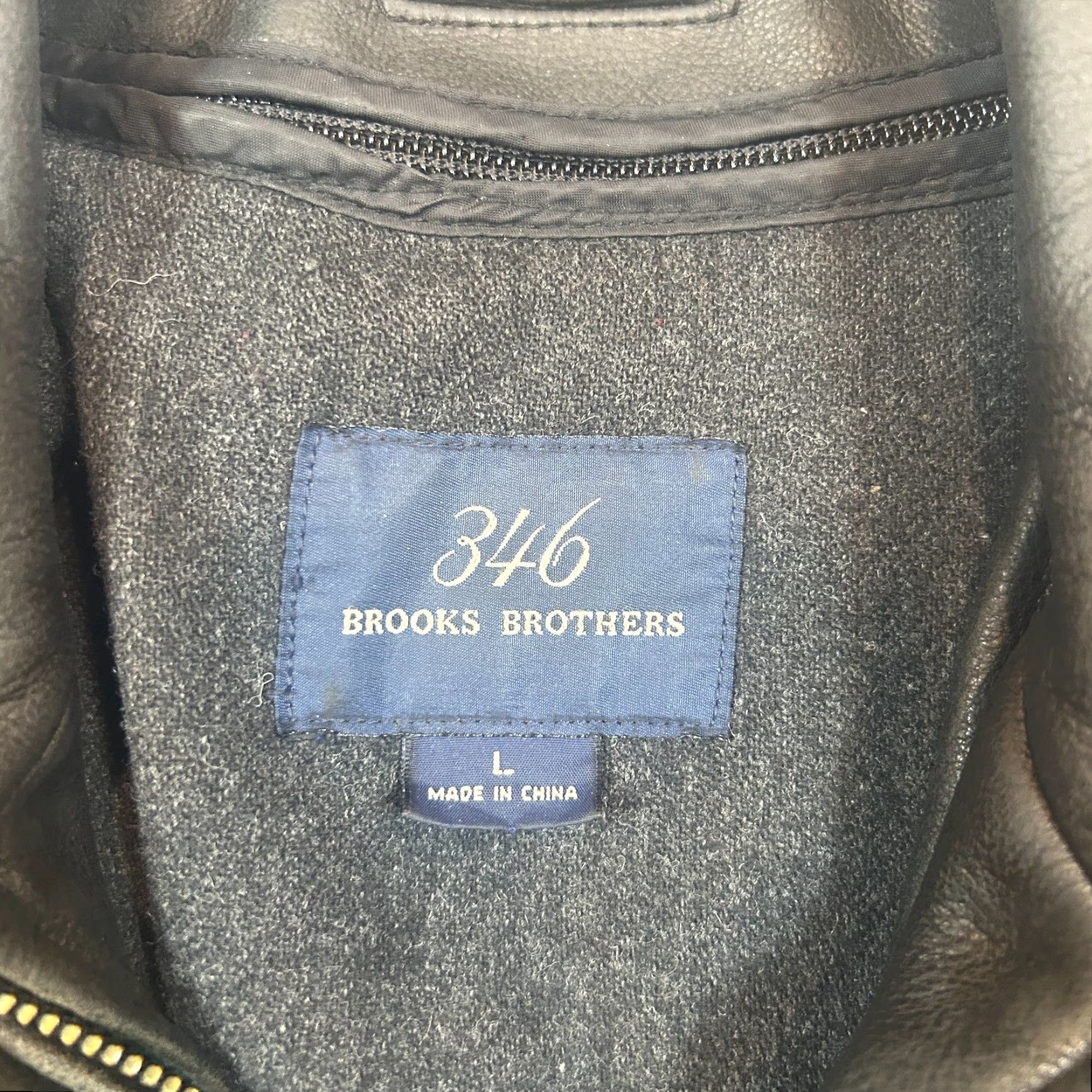 Brooks Brothers Brooks Brothers 346 Leather Jacket Mens Large Black Wool Lined Detachable Vest Jacket Men's Black 346 Bomber Lined Pockets Wool Dry Clean Only Size US L / EU 52-54 / 3 - 3 Thumbnail