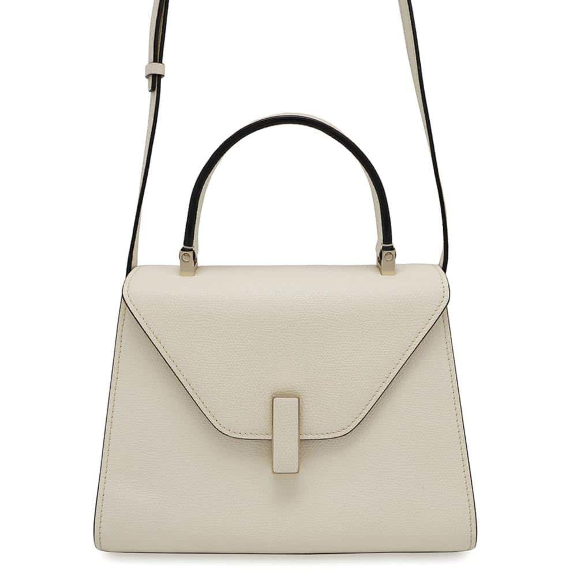 Valextra Handbag Iside Mini Soft Calf Leather V5E36 2Way Shoulder Bag in Beige, Women's