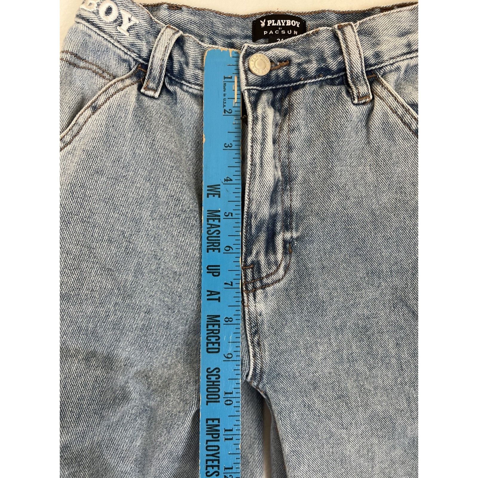 Pacsun Pacsun Playboy Women's Cargo Baggy Wide Leg Jeans Size 24 Y2 Size 42" / US 20 - 8 Thumbnail