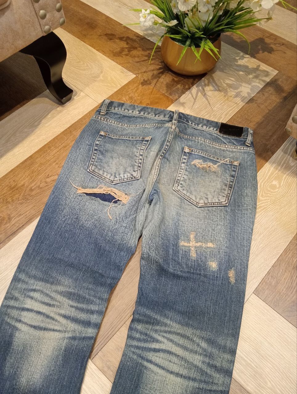 JACKROSE JACKROSE JAPAN BLUE DENIM DISTRESSED PANTS Size US 33 - 11 Thumbnail