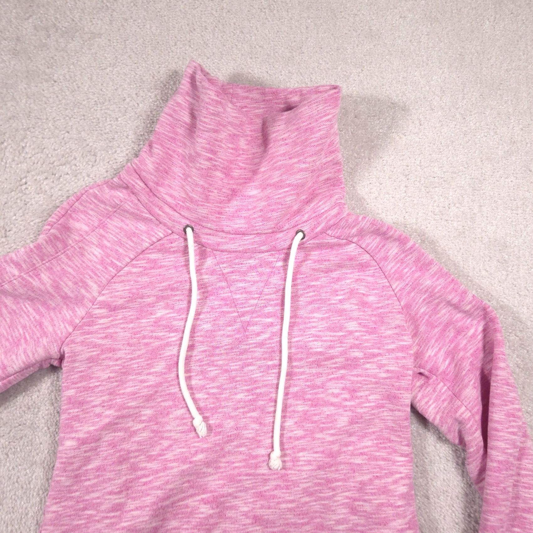Gap Gap Sweatshirt Womens XS Pink Cowl Neck Fleece Pullover Raglan Stretch Top Size XS / US 0-2 / IT 36-38 - 3 Thumbnail