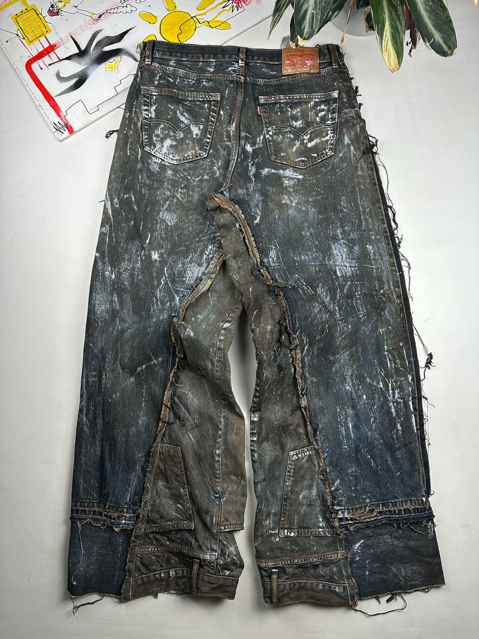 Levi's Vintage Levis Undercover kapital Style Jeans baggy patchwork Size US 34 / EU 50 - 4 Thumbnail