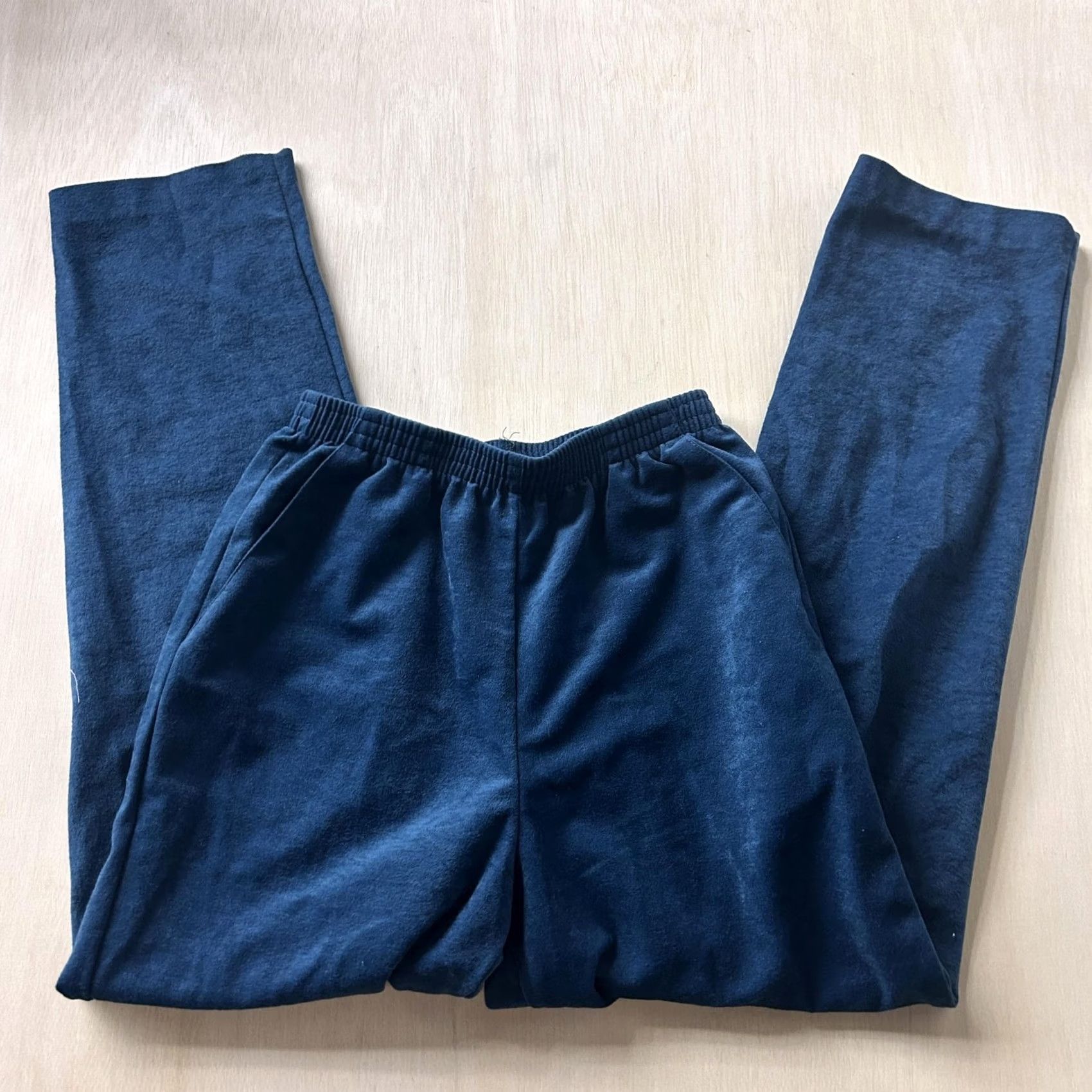 Vintage Willow Ridge Sweatpants Womens Small Blue Velour Elastic Waist Pockets Straight Leg Casual Size 28" / US 6 / IT 42 - 2 Thumbnail