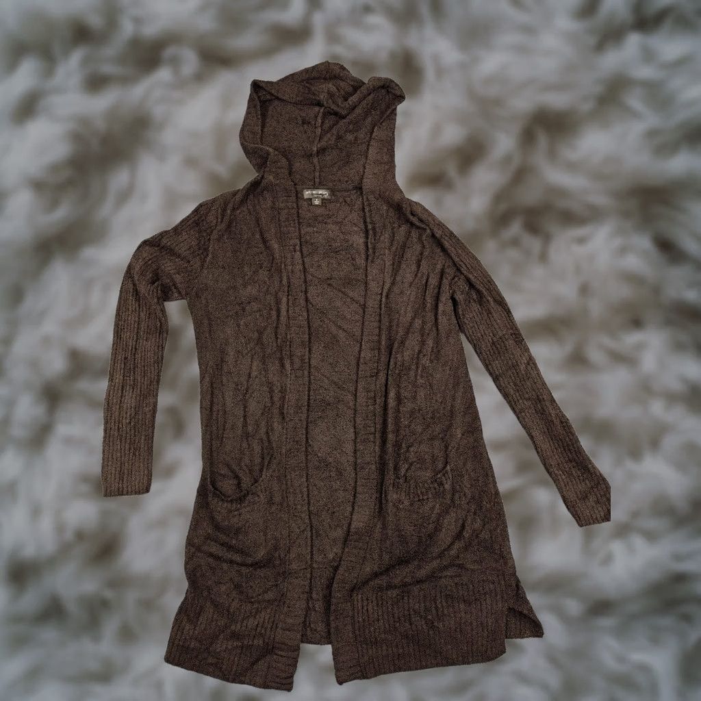 Vintage VINTAGE Barefoot Dreams Cardigan Womens S Brown CozyChic Lite Hooded Open Front Size S / US 4 / IT 40 - 1 Thumbnail