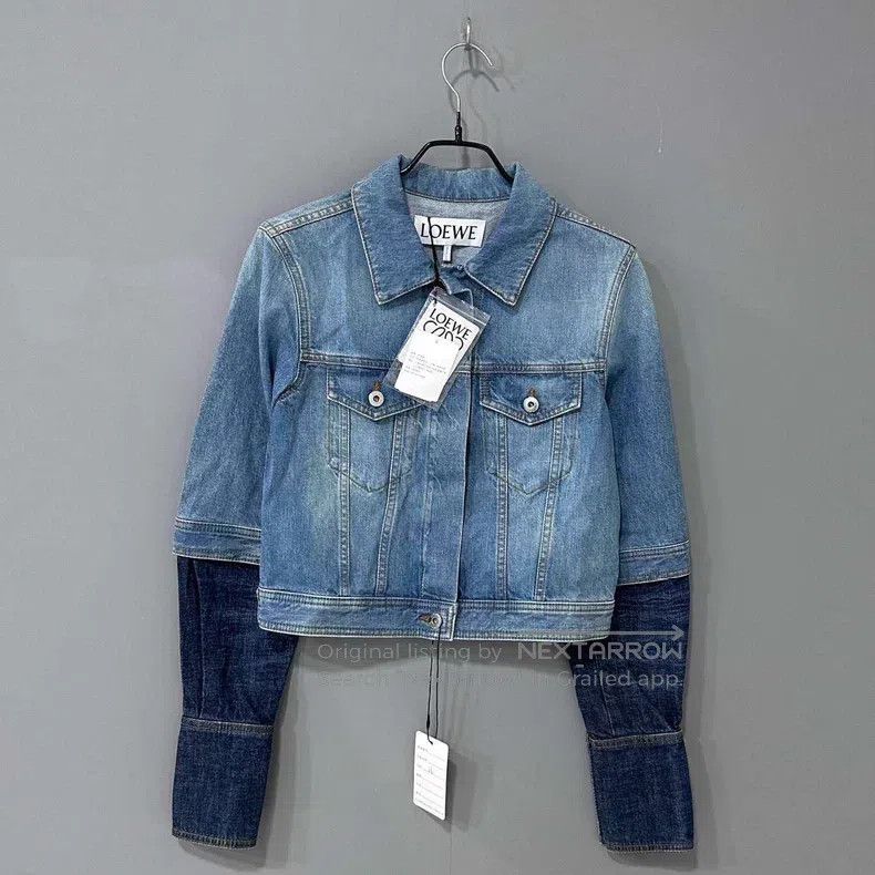 Loewe Loewe Leather Patch Logo Two-Tone Sleeve Denim Jacket Size XS / US 0-2 / IT 36-38 - 1 Thumbnail