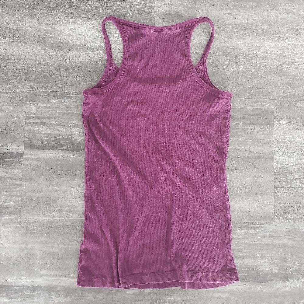 Designer Purple Ribbed NB Racerback Tank Size XL / US 12-14 / IT 48-50 - 2 Thumbnail