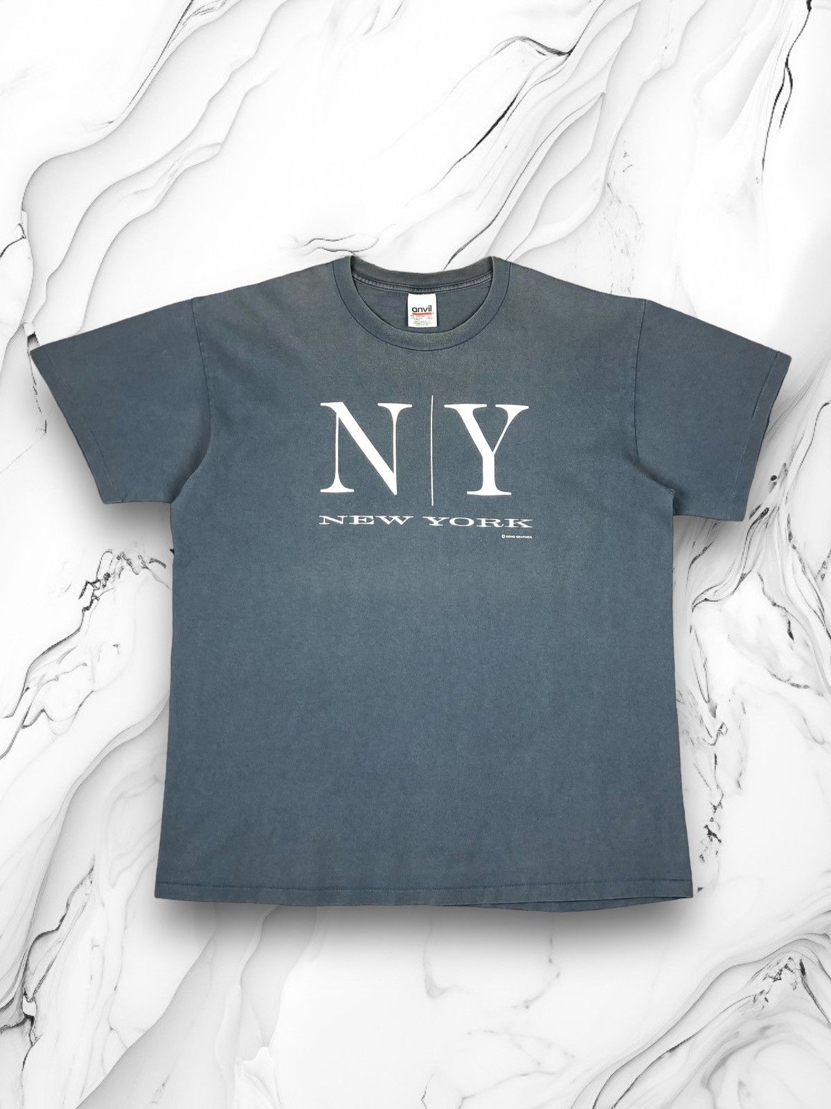 Vintage Vintage 90s New York Single Stitch Soho Anvil Tee y2k og g59 Size US XL / EU 56 / 4 - 1 Thumbnail